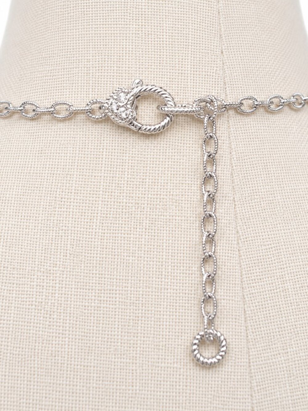 Judith Ripka Sterling Silver White & Brown Pave CZ Stones Ball Chain Necklace - Picture 5 of 7